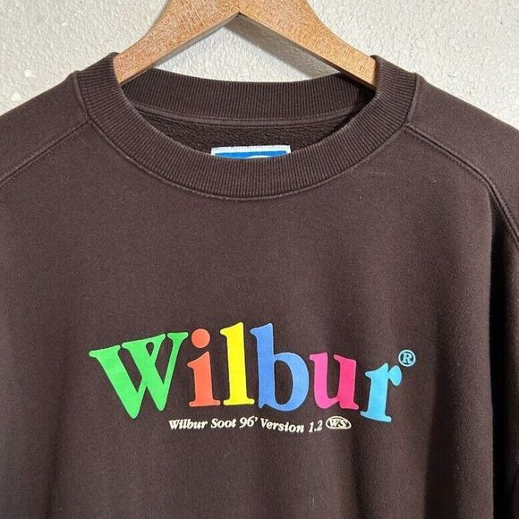 Wilbur Soot Crewneck Sweatshirt Mens M Brown 1996 Computer Tech Pullover - Picture 4 of 6